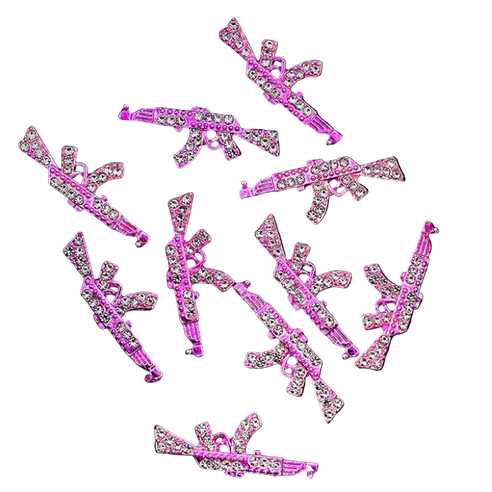 Pink Gun Charm 5pc